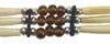 3 Line Brown Beaded Bone Choker