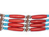 4 Line Red Beaded Bone Choker 4 Line Red Beaded Bone Choker
