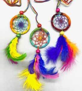 (set of 6) 2″ Dreamcatcher rainbow