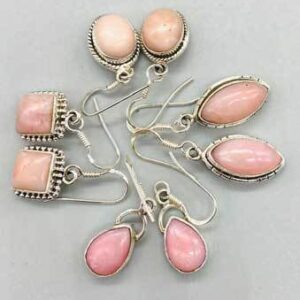 Pink Opal various earrings