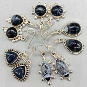 Black Banded various earrings