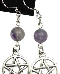 Fluorite Pentagram earrings