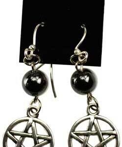 Hematite Pentagram earrings
