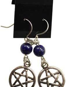 Lapis Pentagram earrings