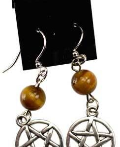 Tiger’s Eye Pentagram earrings