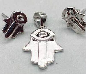 Fatima Hand earrings & pendant sterling