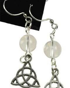 Quartz Triquetra earrings