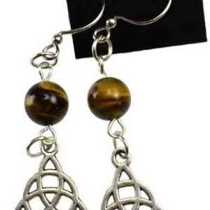 Tiger’s Eye Triquetra earrings