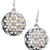 22mm Flower of Life rainbow moonstone earrings 22mm Flower of Life rainbow moonstone earrings