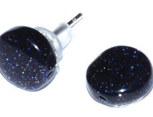 Blue goldstone stud earrings