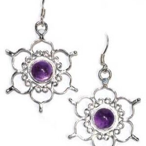 1.25″ Lotus amethyst earrings