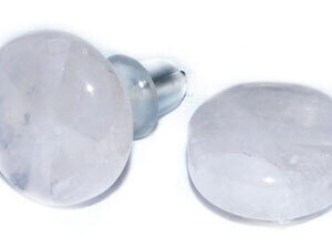 Rose quartz stud earrings
