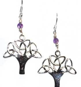 1.25″ tree amethyst earrings