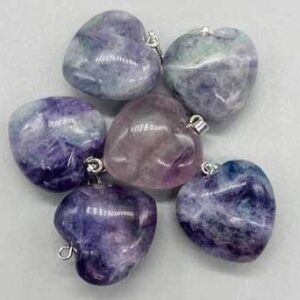 1″ Fluorite, Rainbow heart
