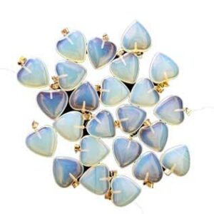 3/4″ (20mm) Opalite heart (pack of 24)