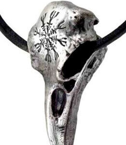 2″ Helm of Awe Ravenskull pewter