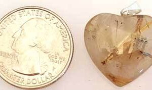 1″ Rutilated Quartz heart