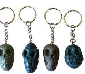 1 1/2″ resin Skull key ring (assorted colors)