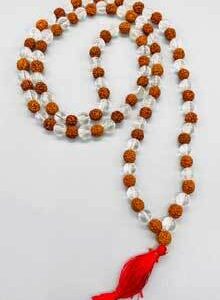 Rudraksha & Quartz japmala