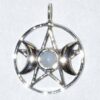 Triple Goddess Pentagram Moonstone sterling 11/16″ Triple Goddess Pentagram Moonstone sterling 11/16″