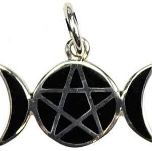 Pentagram Moons sterling silver