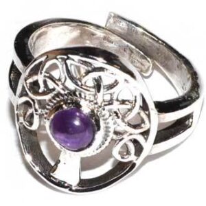 Tree amethyst adjustable ring