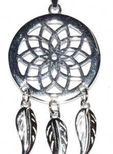 3/4″ Dreamcatcher sterling pendant