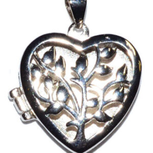 3/4″ Tree Heart locket sterling pendant
