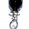 Feather pendant with black onyx bead Feather pendant with black onyx bead