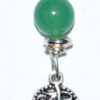 Leaf pendant with green aventurine bead Leaf pendant with green aventurine bead