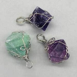 Wire Wrapped Fluorite octahedron