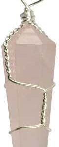 Wire Wrapped Rose Quartz Point