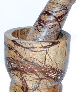 3″ Bidasar Marble mortar and pestle set