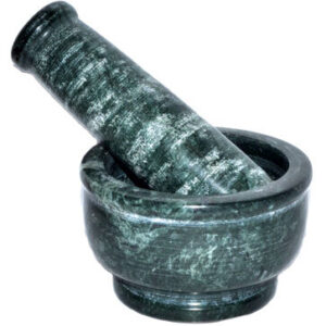 4″ Green Marble mortar and pestle set