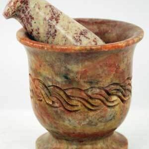 Simple Celtic Soapstone mortar & pestle set