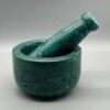 4″ dia X 2.5″ Green Marble mortar & pestle set 4″ dia X 2.5″ Green Marble mortar & pestle set