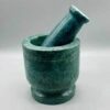 4″ dia X 4″ Green Marble mortar & pestle set 4″ dia X 4″ Green Marble mortar & pestle set