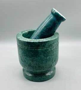 4″ dia X 4″ Green Marble mortar & pestle set