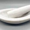 8″ white Marble Boat mortar & pestle set 8″ white Marble Boat mortar & pestle set