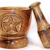 Wooden Pentagram Mortar and Pestle Set Wooden Pentagram Mortar and Pestle Set