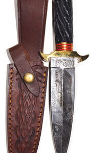 10 1/2″ Twisted Horn Damascus athame