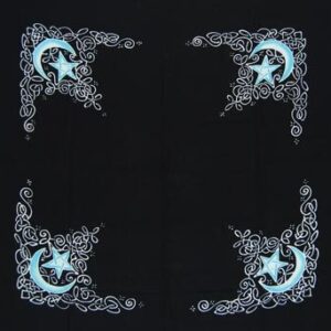 Celtic Moon altar cloth or scarve 36″ x 36″