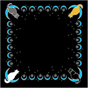 Moon Cat altar cloth or scarve 36″ x 36″
