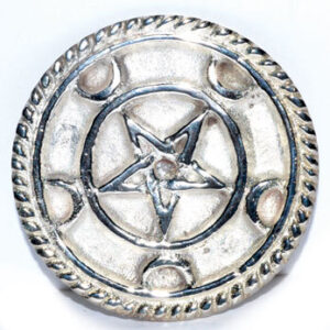 3″ Silver Plated Brass Pentagram altar tile