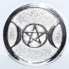 Silver Plated Brass Triple Moon altar tile 3 1/2″ Silver Plated Brass Triple Moon altar tile 3 1/2″