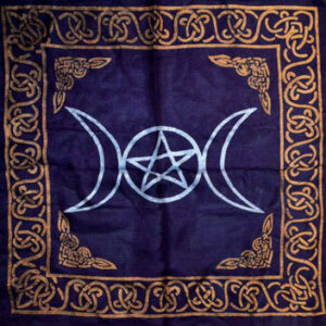 18″x18″ Triple Moon Pentagram altar cloth