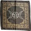 Black Triple Moon Pentagram altar cloth Black Triple Moon Pentagram altar cloth