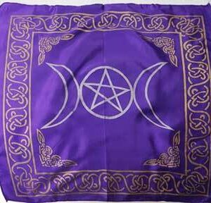 Purple Triple Moon Pentagram altar cloth