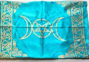 21″ x 21″ Turquoise Triple Moon altar cloth