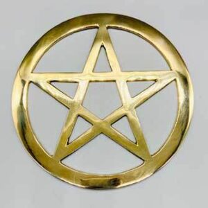 5.75″ brass Pentagram altar tile